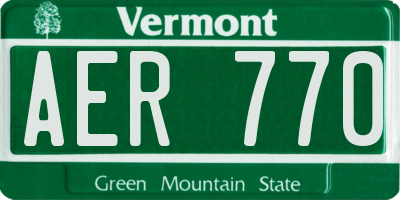 VT license plate AER770