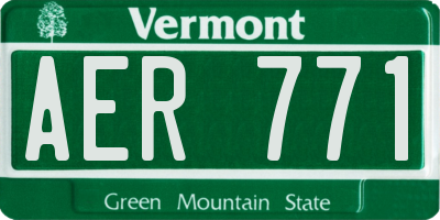 VT license plate AER771