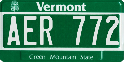 VT license plate AER772