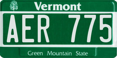 VT license plate AER775