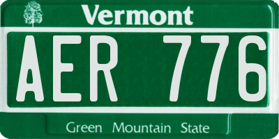 VT license plate AER776