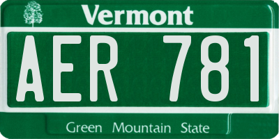 VT license plate AER781