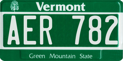 VT license plate AER782