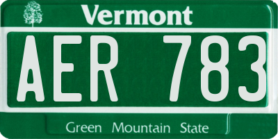 VT license plate AER783