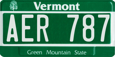 VT license plate AER787