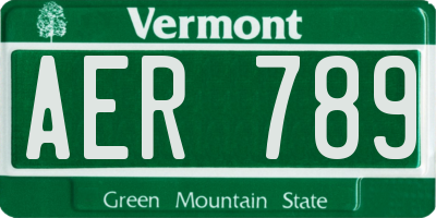 VT license plate AER789