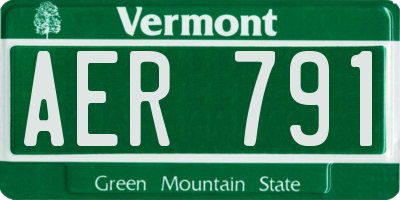 VT license plate AER791