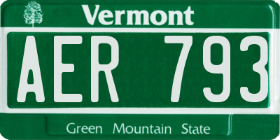 VT license plate AER793