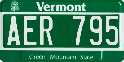 VT license plate AER795