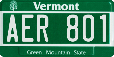 VT license plate AER801