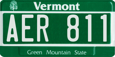 VT license plate AER811