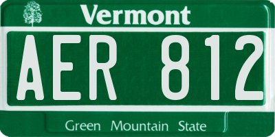 VT license plate AER812
