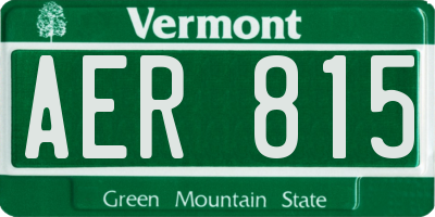 VT license plate AER815