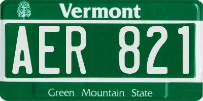VT license plate AER821