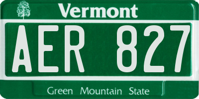 VT license plate AER827