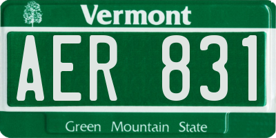 VT license plate AER831
