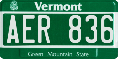 VT license plate AER836