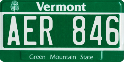 VT license plate AER846