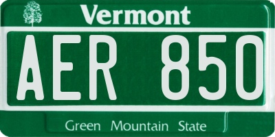VT license plate AER850