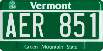 VT license plate AER851