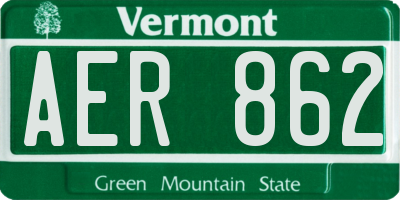 VT license plate AER862