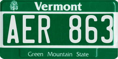 VT license plate AER863