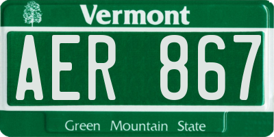 VT license plate AER867