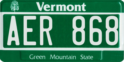 VT license plate AER868