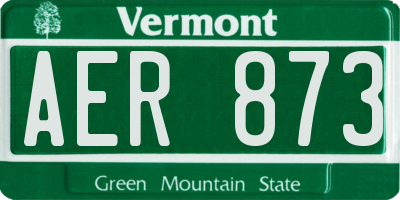 VT license plate AER873
