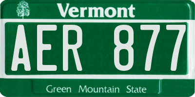 VT license plate AER877