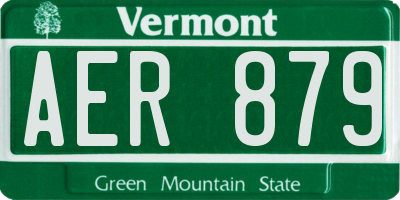 VT license plate AER879