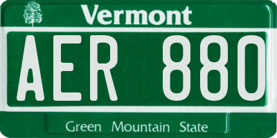 VT license plate AER880