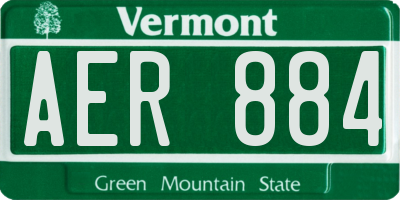 VT license plate AER884