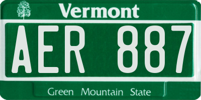 VT license plate AER887