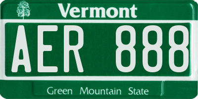 VT license plate AER888