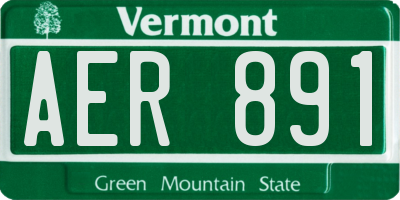 VT license plate AER891