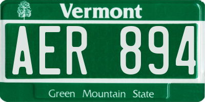 VT license plate AER894