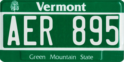 VT license plate AER895