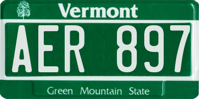 VT license plate AER897