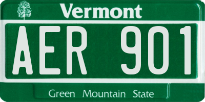 VT license plate AER901