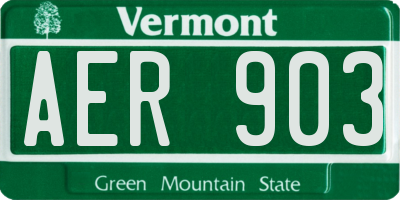 VT license plate AER903