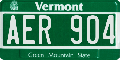 VT license plate AER904