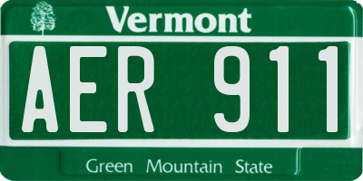 VT license plate AER911