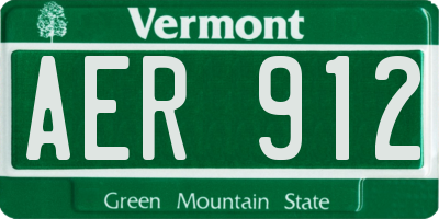 VT license plate AER912