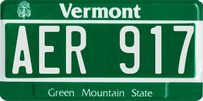VT license plate AER917