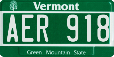 VT license plate AER918