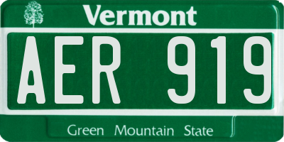 VT license plate AER919