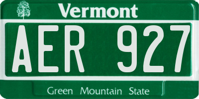 VT license plate AER927