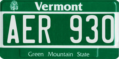 VT license plate AER930