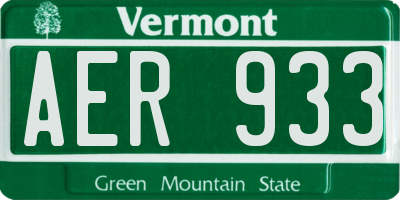 VT license plate AER933